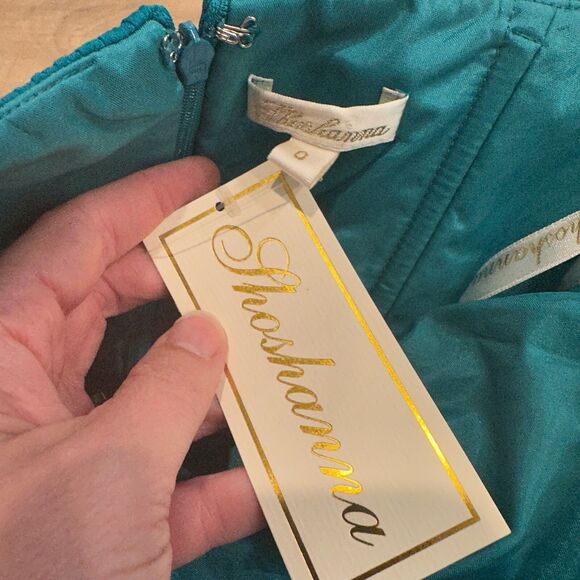 Shoshanna‎ Women's Nahla Dress Size 0 Turquoise Blue Silk Strapless Cocktail NEW - Picture 5 of 10